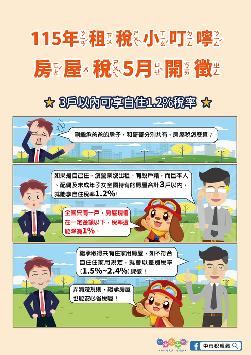 轉知臺中市政府地方稅務局115年度租稅小叮嚀圖片